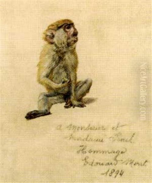 Le Singe Oil Painting by Edouard Paul Merite