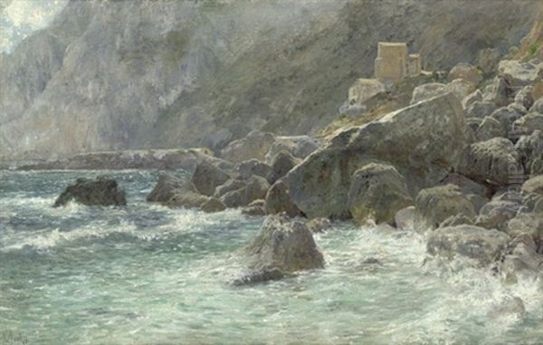 Felsenkuste Von Capri Bei Sciroccostimmung Oil Painting by Max Merker