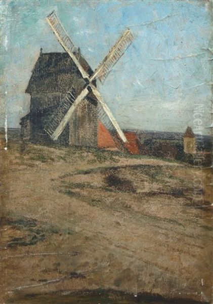 Windmuhle Bei Zernikow Oil Painting by Max Merker