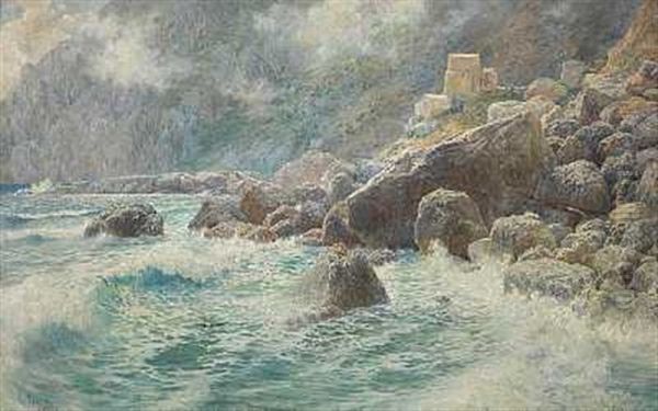 Kystparti Fra Capri Oil Painting by Max Merker