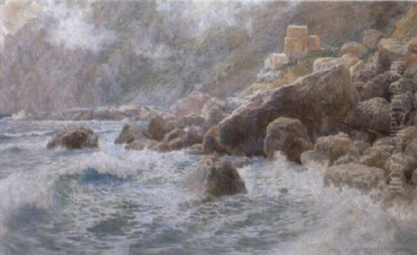 Kystparti Fra Capri Oil Painting by Max Merker