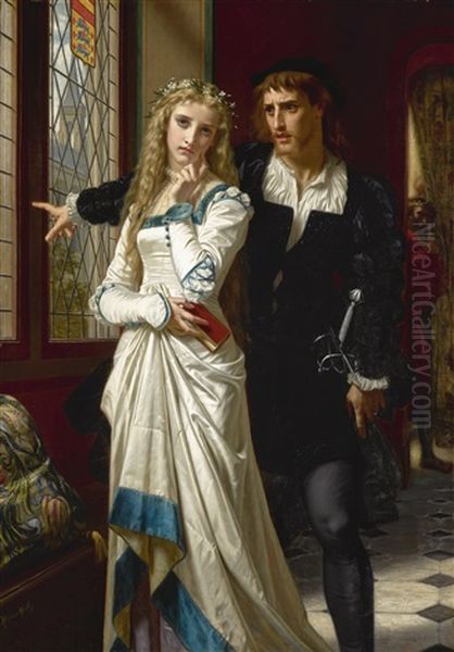 Hamlet And Ophelia Oil Painting by Hugues Merle