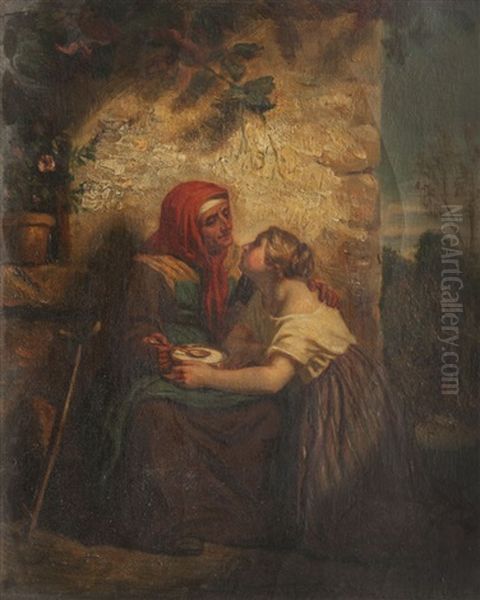 Confidences Oil Painting by Hugues Merle