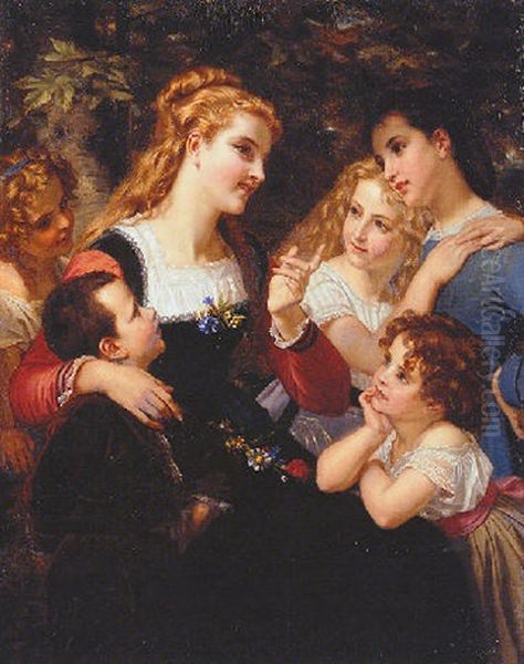 The Storyteller Oil Painting by Hugues Merle