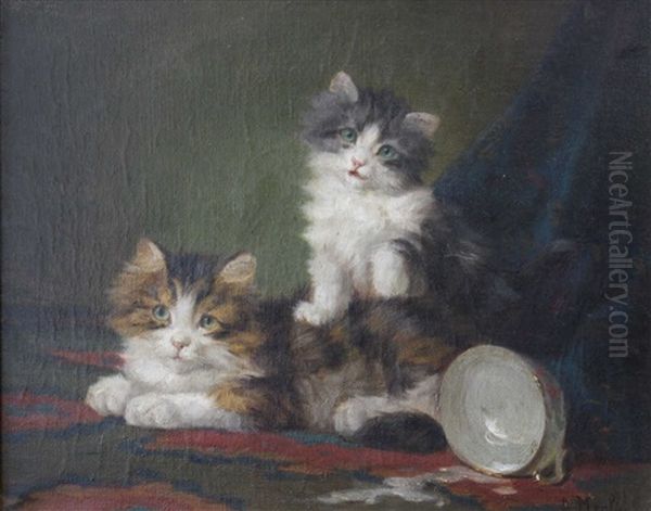 Chatons A L'ecuelle Oil Painting by Daniel Merlin