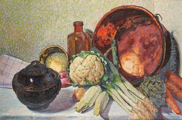 Composition Aux Legumes Oil Painting by Louis Merlin