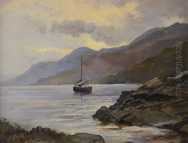 Scorcio Ligure Oil Painting by Camillo Merlo