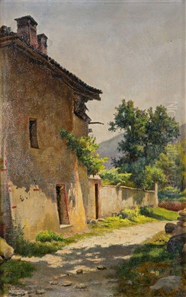 Scorcio Di Paese Oil Painting by Camillo Merlo