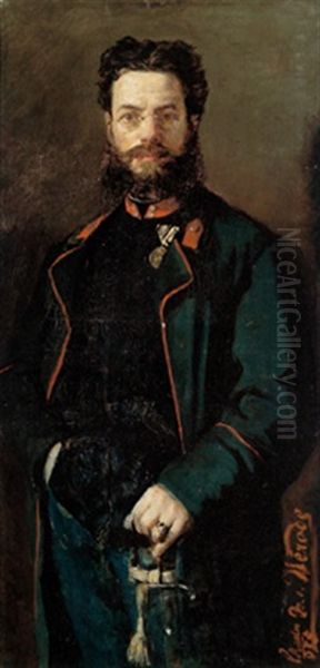 Portrait Des Offiziers Theodor Von Hormann Oil Painting by Karl Von Merode