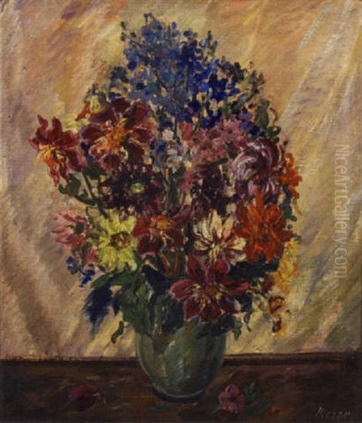 Blumenstraus Oil Painting by Johanna H. Merre