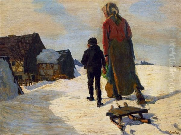 On The Way Home by Otto Wilhelm Merseburg