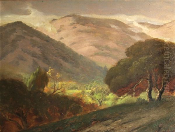 Rolling Hills And Oaks, Marin Oil Painting by Jules R. Mersfelder