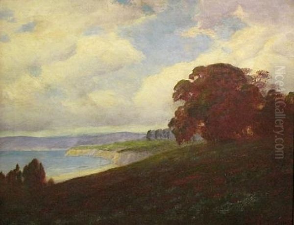 Cloudy Day On The Coast Oil Painting by Jules R. Mersfelder