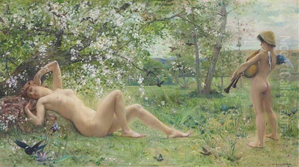 L'eveil Du Printemps Oil Painting by Luc-Olivier Merson