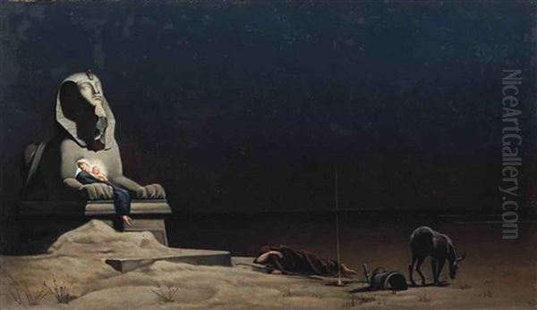 The Flight Into Egypt Oil Painting by Luc-Olivier Merson