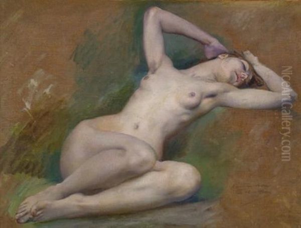 The Figure Of Spring At L'opera Comique, Paris (study) Oil Painting by Luc-Olivier Merson