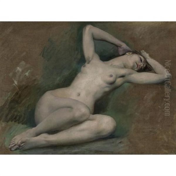 Study For The Figure Of Spring At L'opera Comique, Paris Oil Painting by Luc-Olivier Merson