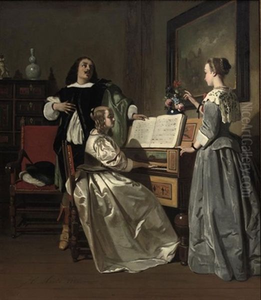 The Chamber Concert Oil Painting by Johann Cornelius Mertz