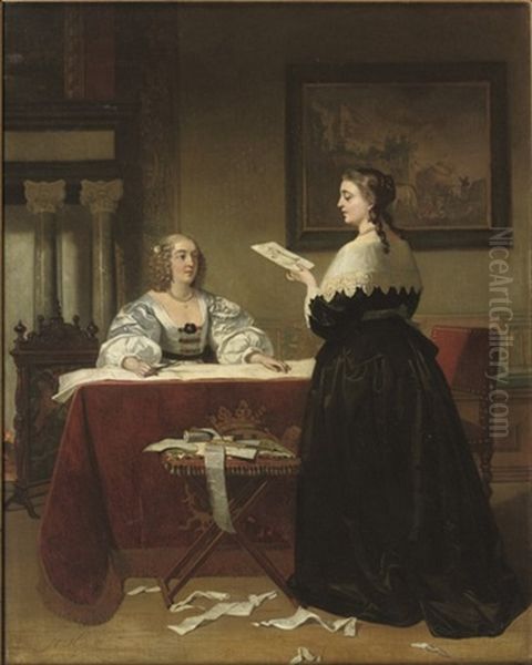 The Seamstresses Oil Painting by Johann Cornelius Mertz