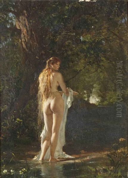 La Baigneuse En Foret Oil Painting by Pawel Merwart