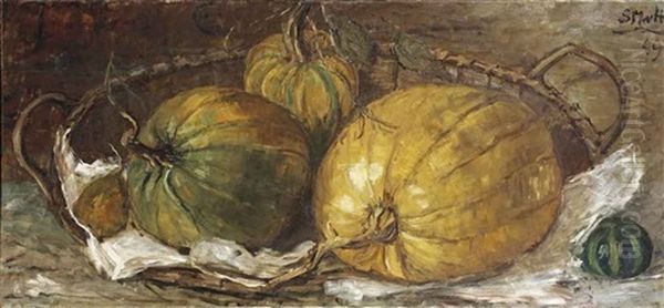 Still Life With Pumpkins Oil Painting by Sientje Mesdag Van Houten