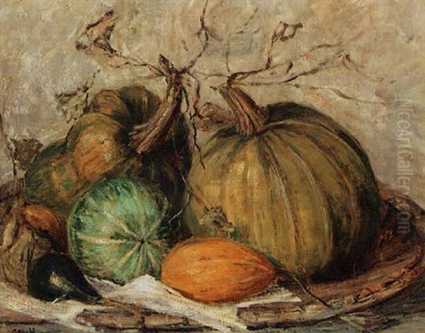 Still Life With Pumpkins Oil Painting by Sientje Mesdag Van Houten