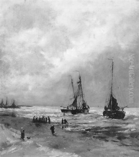 Bomschuiten Op Het Scheveningse Strand Oil Painting by Sientje Mesdag Van Houten