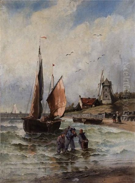 Heimkehrendes Fischerboot Oil Painting by Hendrik Willem Mesdag