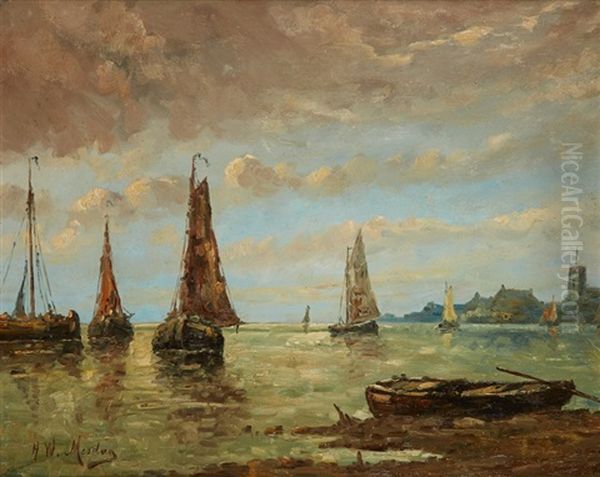 Baie Au Soleil Couchant Oil Painting by Hendrik Willem Mesdag