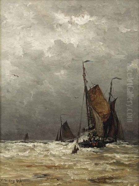 The Return Of The Bomschuiten Oil Painting by Hendrik Willem Mesdag