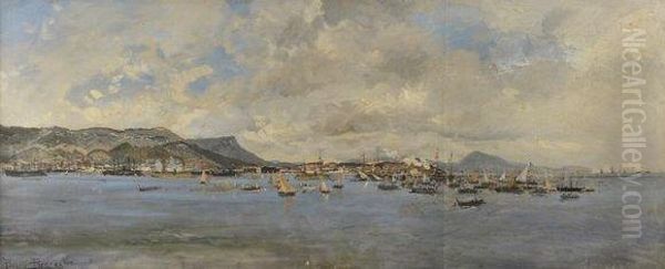 Rade De Toulon Oil Painting by Paulin Bertrand