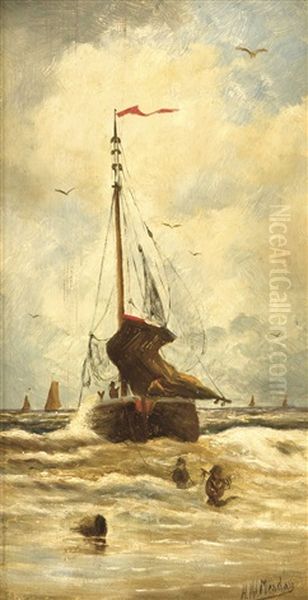 Anlandendes Fischerboot by Hendrik Willem Mesdag