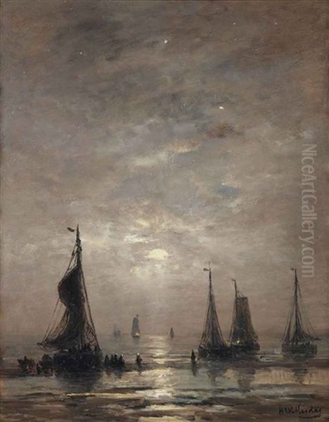 Avondstemming Oil Painting by Hendrik Willem Mesdag