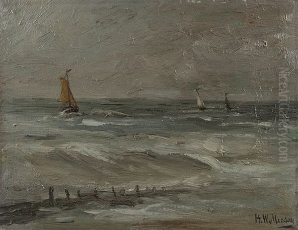 Seestuck Oil Painting by Hendrik Willem Mesdag