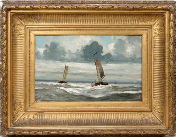 In Choppy Sea Oil Painting by Hendrik Willem Mesdag