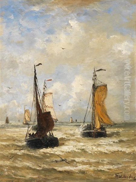 Die Ruckkehr Der Fischer Oil Painting by Hendrik Willem Mesdag