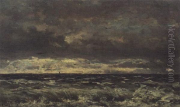 A Break In The Storm Oil Painting by Hendrik Willem Mesdag