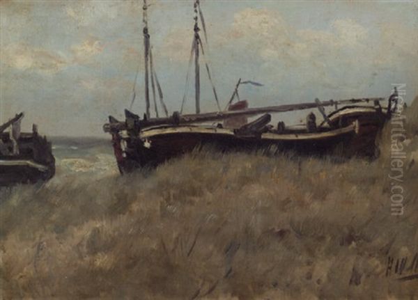 Bomschuiten In The Dunes by Hendrik Willem Mesdag