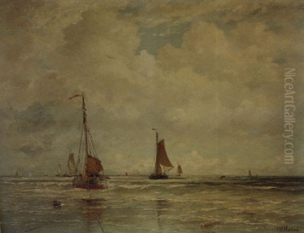 Un Temps Frais - Scheveningue Oil Painting by Hendrik Willem Mesdag