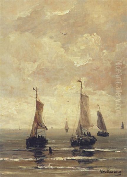 Shipping In A Calm by Hendrik Willem Mesdag