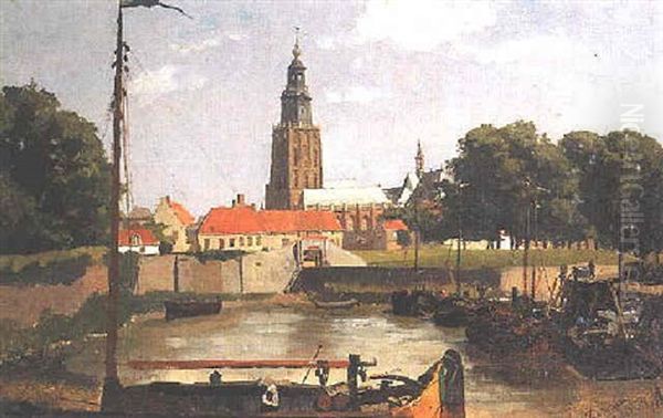 A View Of Zutphen Oil Painting by Hendrik Willem Mesdag