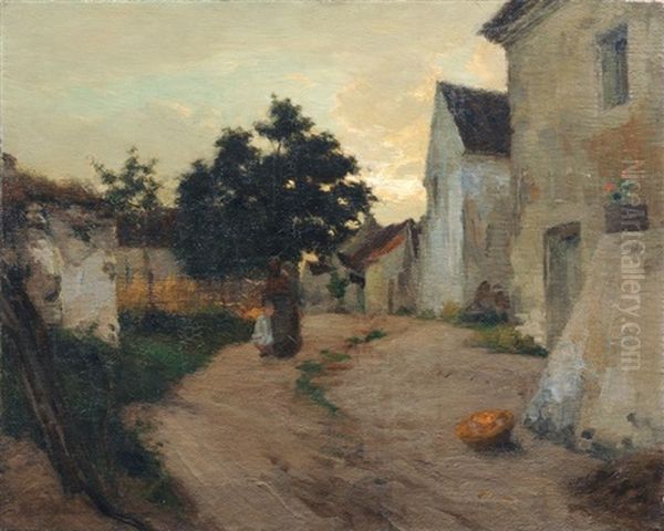 Abendstimmung In Chamigny (?) Oil Painting by Joseph Paul Mesle