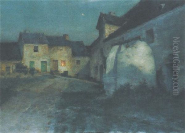 Le Puits - Clair De Lune Oil Painting by Joseph Paul Mesle