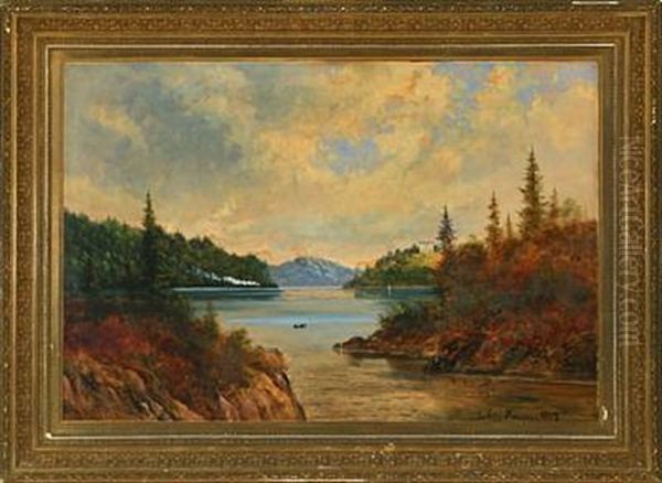 Inlet Scenery On A Cloudy Autumn Day Oil Painting by Carl Ludwig Ferdinand Messmann