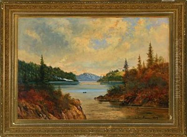 Inlet Scene On A Cloudy Autumn Day Oil Painting by Carl Ludwig Ferdinand Messmann