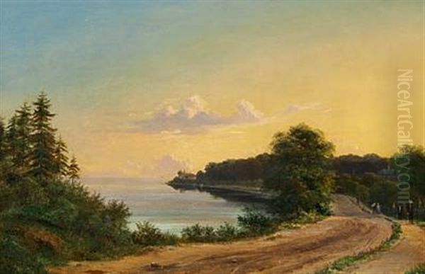 View From Klampenborg, Evening Light by Carl Ludwig Ferdinand Messmann