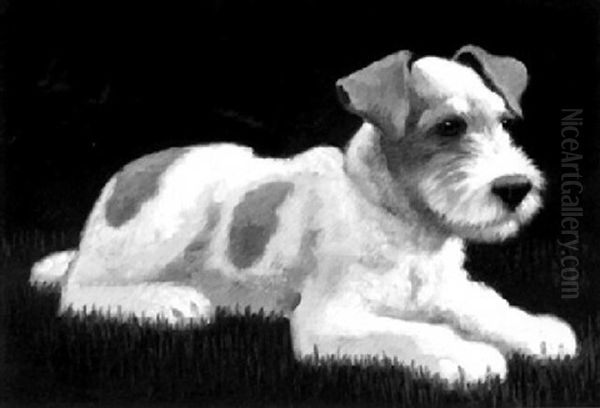 Fox-terrier Oil Painting by Kalman Mesterhazy