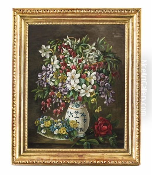 Stillleben Mit Fruhlingsblumen Oil Painting by Mathilde Von Mestrovic