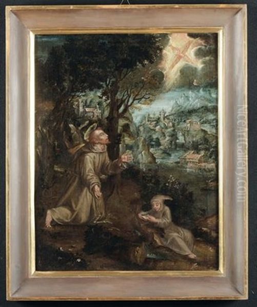 San Francesco Riceve Le Stigmate Oil Painting by Henri Met de Bles