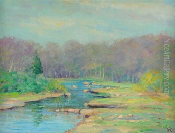 Pastel Impressions Oil Painting by Willard Leroy Metcalf